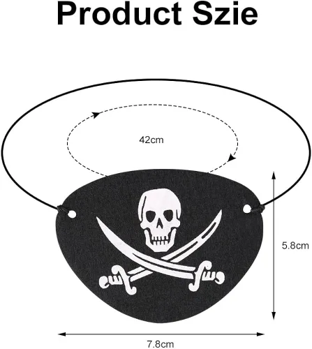 Vista 5 de AOMIG Parches de ojos de pirata, 12 piezas de máscara de fieltro negro con huesos cruzados de calavera para adultos y niños, disfraz de Halloween