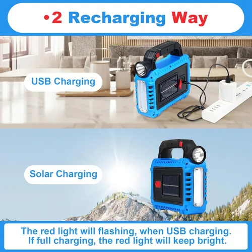 Vista 2 de TANSOREN Linterna de camping accesorios esenciales para engranajes de luces solares, linterna LED para cortes de energía, luces recargables