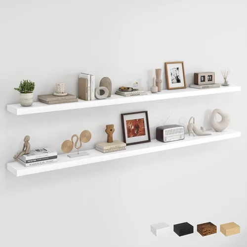 Vista 26 de Dreamland Estantes flotantes negros de 20 pulgadas, estantes de pared de 20 pulgadas para baño, dormitorio, cocina, estante de libros montado