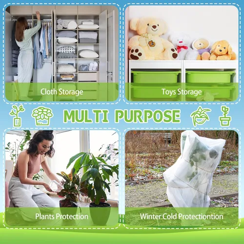 Vista 5 de 6 fundas de invierno para plantas de invierno, protección contra congelación, pequeñas bolsas de plástico transparente, bolsas de refugio, tela