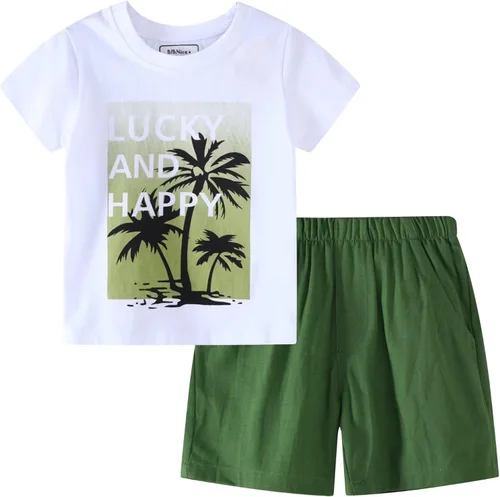 Vista 20 de Conjunto corto de ropa de verano para niños pequeños, de algodón Bs20-tz51