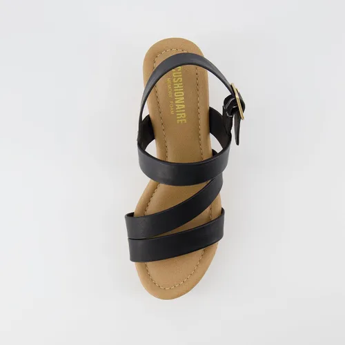 Vista 6 de CUSHIONAIRE Sandalia Russ de cuña de corcho para mujer + espuma viscoelástica, anchos disponibles