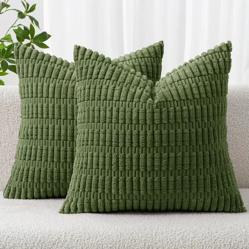 Vista 42 de MIULEE - Paquete de 2 fundas de cojín decorativas de corduroy, modernas y boho, suaves, con rayas, decoración del hogar, sofá, sala de estar, sillón