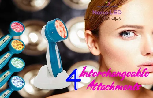 Vista 3 de Rejuven 4 en 1 terapia de luz LED para terapia de luz LED de mano facial, masajeador facial antienvejecimiento dispositivo de reducción de arrugas