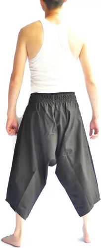 Vista 4 de Pantalones de estilo japonés para hombre, talla única, blanco