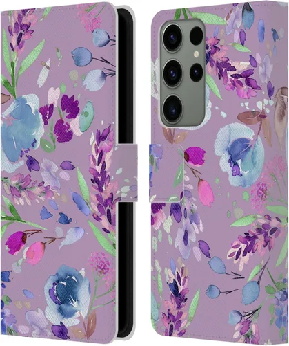 Vista 219 de Head Case Designs Officially Licensed Ninola Abstract Poppies Lilac Floral Leather Wallet Case Compatible with Samsung Galaxy A07 4G