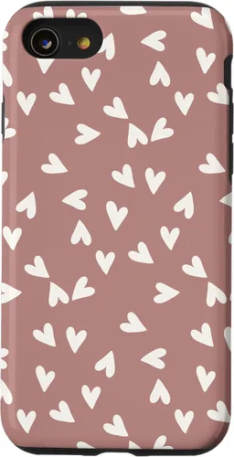 Vista 18 de Simple Chic Boho Heart Pattern - Carcasa para iPhone 16, color rosa polvoriento