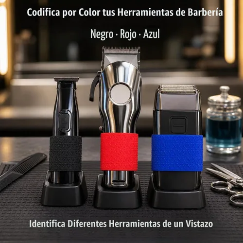 Vista 6 de WAYUTO Juego de 9 bandas profesionales de silicona para recortar el cabello, peinar y arreglar el cabello