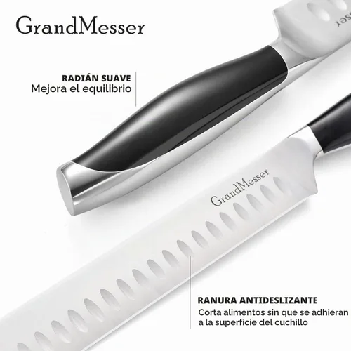 Vista 5 de Cuchillo de trinchar para rebanar, cuchillo de pechuga de 12" Mango liso curvado