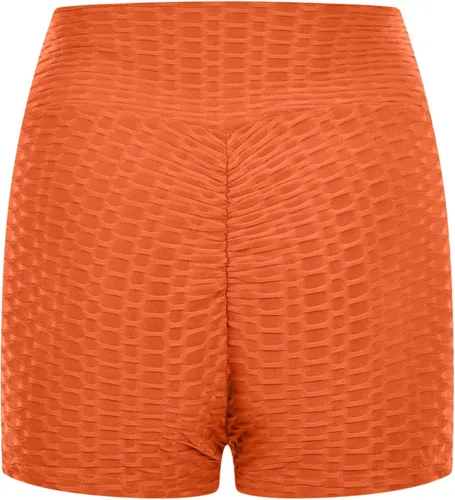 Vista 5 de Pantalones cortos sexys para mujer, pantalones cortos de cintura alta con lazo, leggings cortos con textura de burbujas para entrenamiento