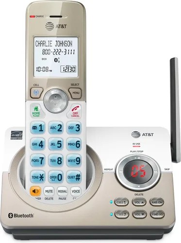 Vista 16 de AT&T Teléfono inalámbrico DECT 6.0 - Bloqueador de llamadas inteligente, Bluetooth conecta a la celda, anuncio de identificación de llamadas