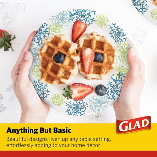 Vista 4 de Glad - Platos de papel desechables cuadrados para todas las ocasiones