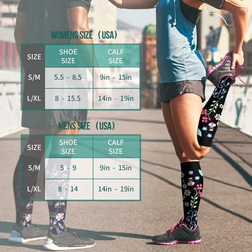 Vista 106 de Paquete de 3 pares de calcetines de compresión médica para mejorar la circulación de mujeres y hombres, para correr, hacer deporte y amamantar
