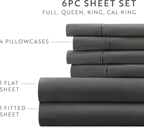 Vista 108 de ienjoy Home Linen Market - Juego de sábanas de 6 piezas, color rubor, tamaño King Blush