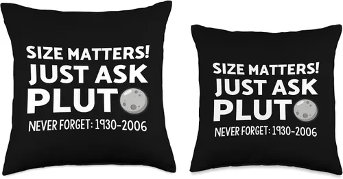 Vista 3 de Size Matters Just Ask Pluto Never Forget Pluto Almohada de 16 x 16 pulgadas, multicolor