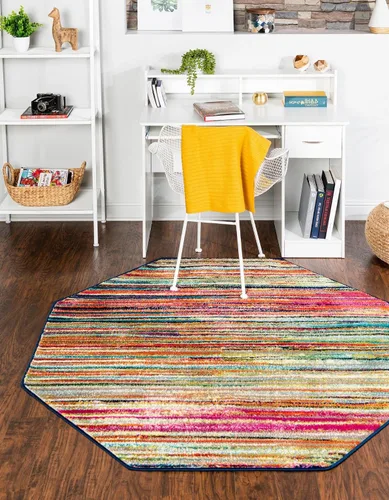 Vista 12 de Unique Loom Azalea Collection - Alfombra de área Kehr (Runner 2' 0" x 6' 0", turquesa/verde azulado)