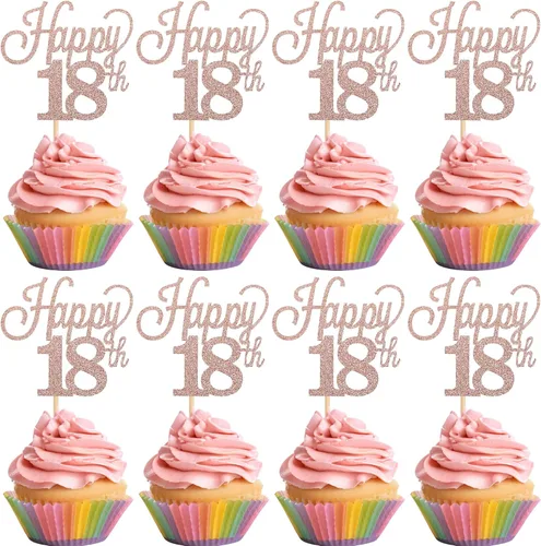 Vista 22 de Paquete de 24 adornos para cupcakes con purpurina número 15, quince cumpleaños, decoración para cumpleaños de 15 años, suministros de fiesta de Negro