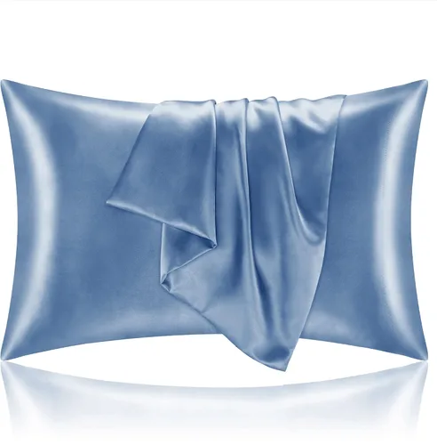 Vista 94 de BEDELITE Funda de almohada de satén para cabello y piel, súper suave y refrescante similar a las fundas de almohada de seda, paquete de 2 con cierre