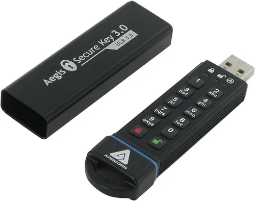 Vista 3 de Apricorn 16GB Aegis Secure Key FIPS 140-2 Nivel 3 Validado 256-bit Cifrado USB 3.0 Flash Drive (ASK3-16GB)