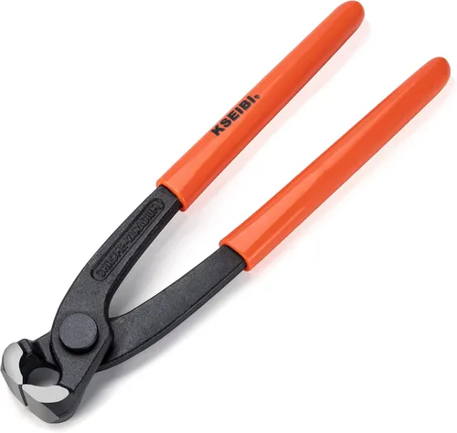 Vista 10 de KSEIBI 141150 Alicates de corte final de 7 pulgadas con mango de agarre de 17,8 cm, acabado negro, acero cromo vanadio, pinza de carpintero