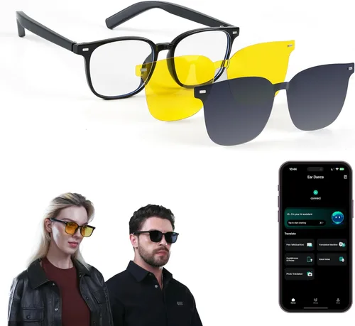 Vista 13 de LIMU Gafas de sol inteligentes Gen 5 AI – Gafas de sol inteligentes de diseño alemán con intérprete de IA en tiempo real, audio Bluetooth de oreja