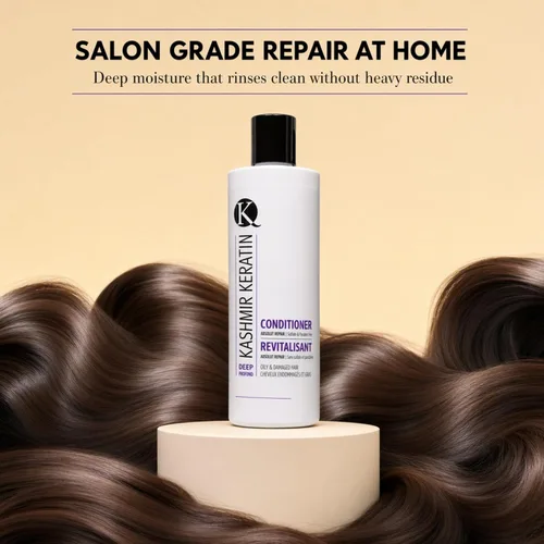 Vista 2 de Kashmir Keratin Acondicionador profundo para cabello graso y dañado sin sulfatos y parabenos (8 onzas líquidas)