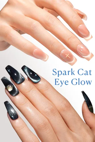 Vista 7 de AzureBeauty Juego de imanes de ojo de gato, kit de herramientas de uñas de ojo de gato francés con corazón, conejo francés, bolígrafo magnético