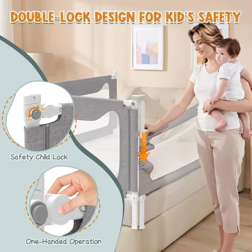 Vista 3 de G TALECO GEAR Riel de cama para niños pequeños, rieles laterales protectores estables, protector de baranda de cama para bebés para cama individual
