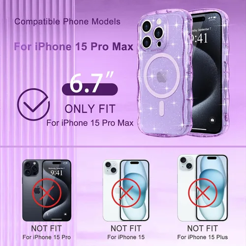 Vista 240 de Pepmune Funda magnética para iPhone 17 Pro Max, color rosa