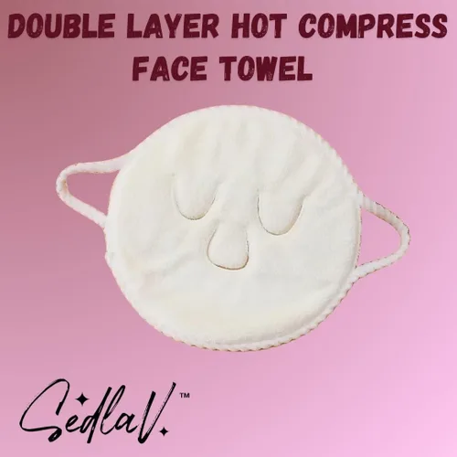 Vista 3 de SEDLAV Toalla facial de compresión caliente de doble capa – Toalla facial reutilizable de forro polar coral para limpieza profunda, vaporizador