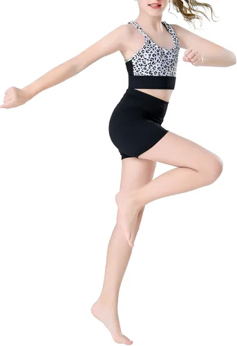 Vista 2 de Swdarz Pantalones cortos de gimnasia para niñas, para voleibol, animación, ballet, elastano