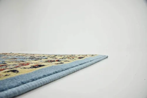 Vista 10 de Unique Loom Kashan Collection - Alfombra tradicional con diseño floral, color negro Celeste/azul marino