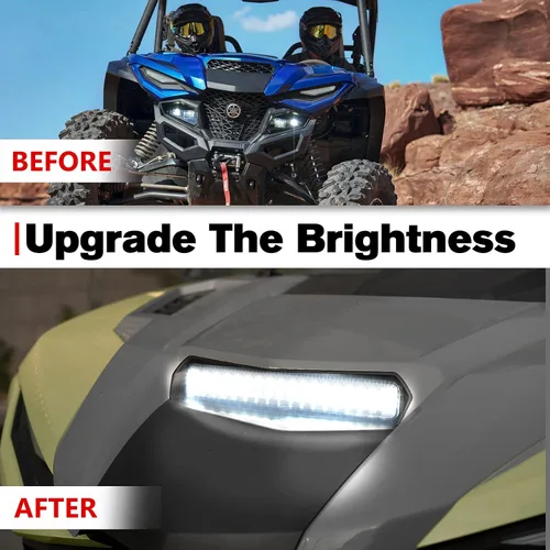 Vista 6 de A & UTV PRO Luz LED de capó para Yamaha Wolverine RMAX RMAX2 RMAX4 1000 2021-2025, accesorios 2021-2025, panel de capó auxiliar delantero DRL Scoop