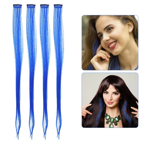 Vista 8 de KALLORY 12 extensiones de peluca, accesorios para el cabello, pelucas para mujer, joyas para el cabello, extensiones de cabello con clip