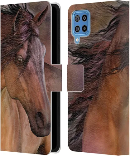 Vista 314 de Head Case Designs Officially Licensed Laurie Prindle A Morgan Christmas Western Stallion Leather Wallet Case Compatible with Samsung Galaxy A07 4G