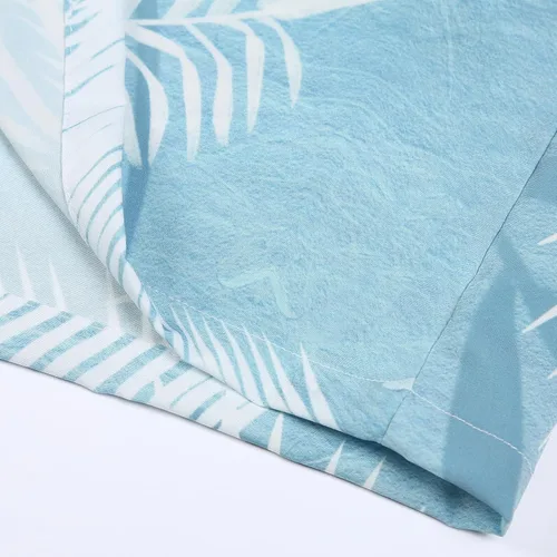 Vista 4 de BOJIN Camisas hawaianas de manga corta con botones para hombre, camisas casuales de verano, estampado floral tropical, camisas de playa Aloha