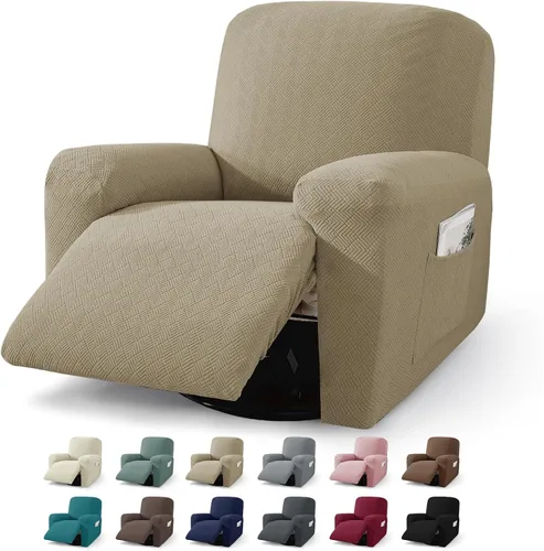 Vista 21 de JIVINER Fundas reclinables de gran tamaño de 3 piezas para sillón reclinable grande con bolsillos, tela jacquard elástica Lazy Boy funda para sofá