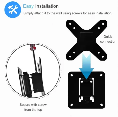 Vista 3 de IFCASE Montaje en pared VESA para monitor de TV pequeño de fácil instalación, se adapta a pantalla LCD/LED de 13-32 pulgadas (negro)