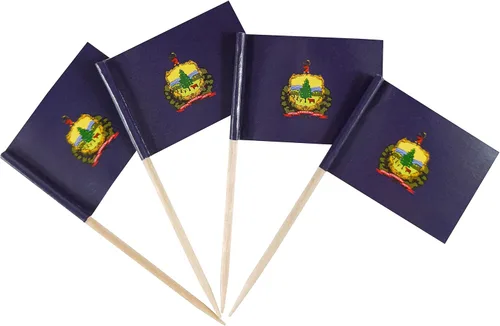 Vista 6 de QQSD Bandera de palillo de dientes de Alabama para decoración de cupcakes, 100