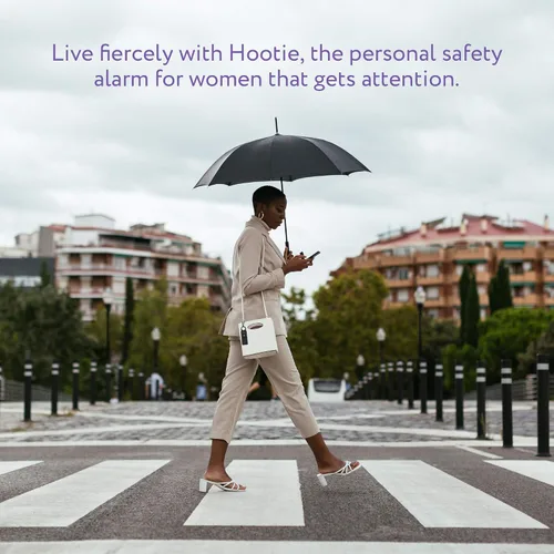 Vista 3 de Hootie Llavero de alarma personal para mujeres, hombres y niños, sirena de seguridad de mano, negro, menta y blanco (paquete de 3)