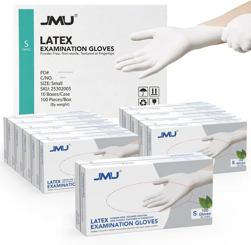 Vista 8 de JMU Guantes de látex, extra gruesos de 5 mil, guantes para examen médico, sin polvo, XS/S/M/L/XL, 100 unidades, 1000