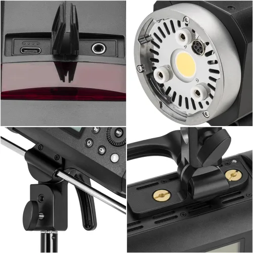 Vista 6 de Flashpoint XPLOR 400 PRO TTL - Luz estroboscópica HSS con batería de iones de litio con R2 integrado de 2.4 GHz, monolight inalámbrico Bowens Mount