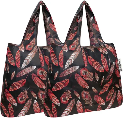 Vista 7 de allydrew Bolsa plegable de nailon para comestibles reutilizable (Set de 2), Ballenas Azules