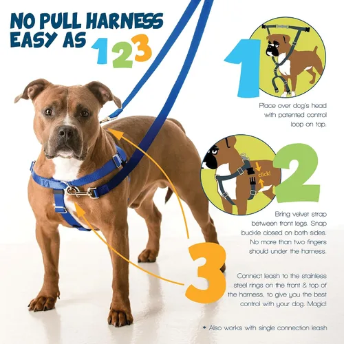 Vista 3 de 2 Hounds Design Freedom - Arnés para perro sin tirones, arnés ajustable, fácil de caminar y control cómodo, se adapta a perros pequeños, medianos