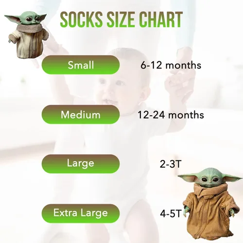Vista 6 de Disney Baby Yoda - Calcetines para niños (10 unidades) y calcetines para niños pequeños con pinzas, calcetines antideslizantes para niños