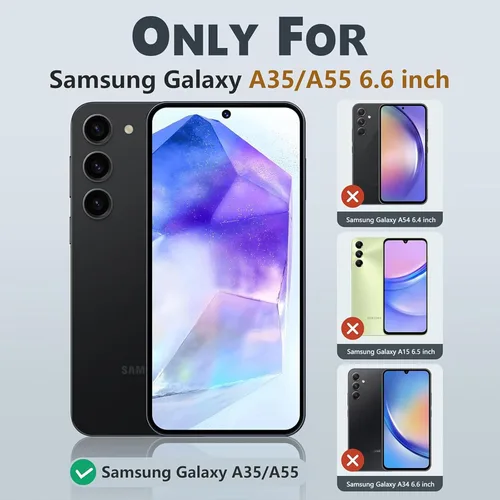 Vista 80 de Jeylly Compatible con Samsung Galaxy A22 5G Funda, Funda Samsung A22 5G con 2pcs protectores de pantalla de vidrio templado