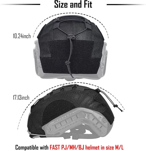 Vista 4 de ACTIONUNION Airsoft - Funda para casco de paintball táctico de malla transpirable