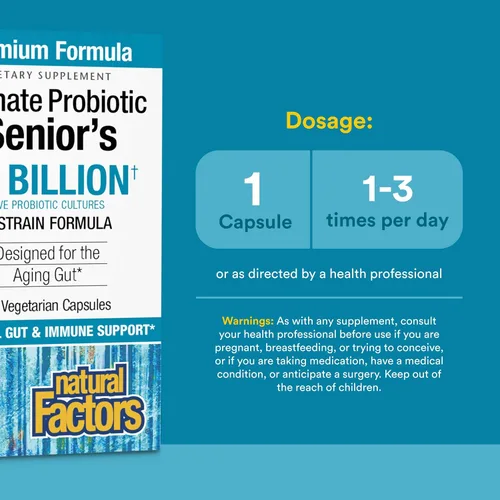 Vista 9 de Natural Factors Ultimate Probiotic Senior's 35 mil millones de UFC, 30
