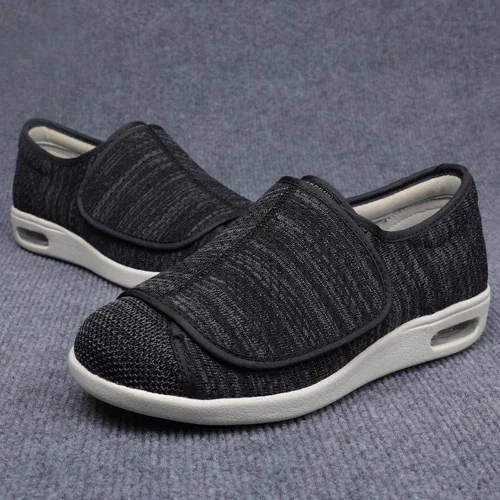 Vista 6 de WLESVAGO - Zapatillas de deporte para hombre extra anchas con cierres totalmente ajustables para hombre