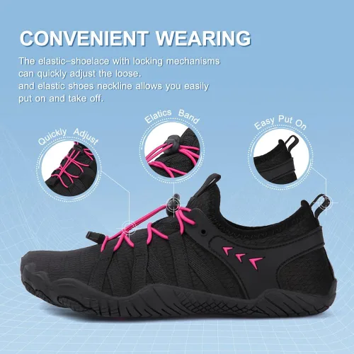 Vista 7 de Zapatos de agua para mujeres y hombres, zapatos de playa, zapatos de natación, zapatos de piscina, zapatos de río, zapatos descalzos de secado